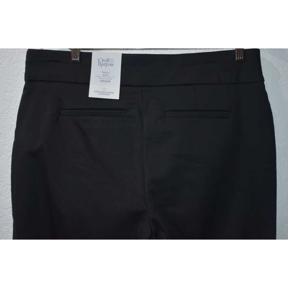 Croft Barrow Effortless Stretch Pants BLACK Pull-On Pockets Size 14 New w/tags - Picture 16 of 16